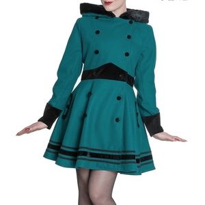 Hell Bunny Teal Retro Coat